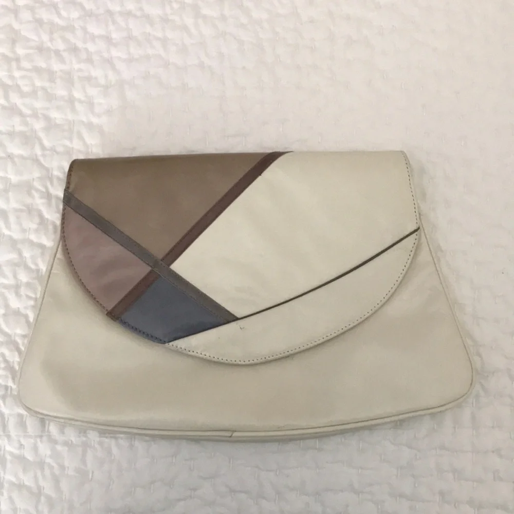 Leather Clutch Bag Featuring geometric Style